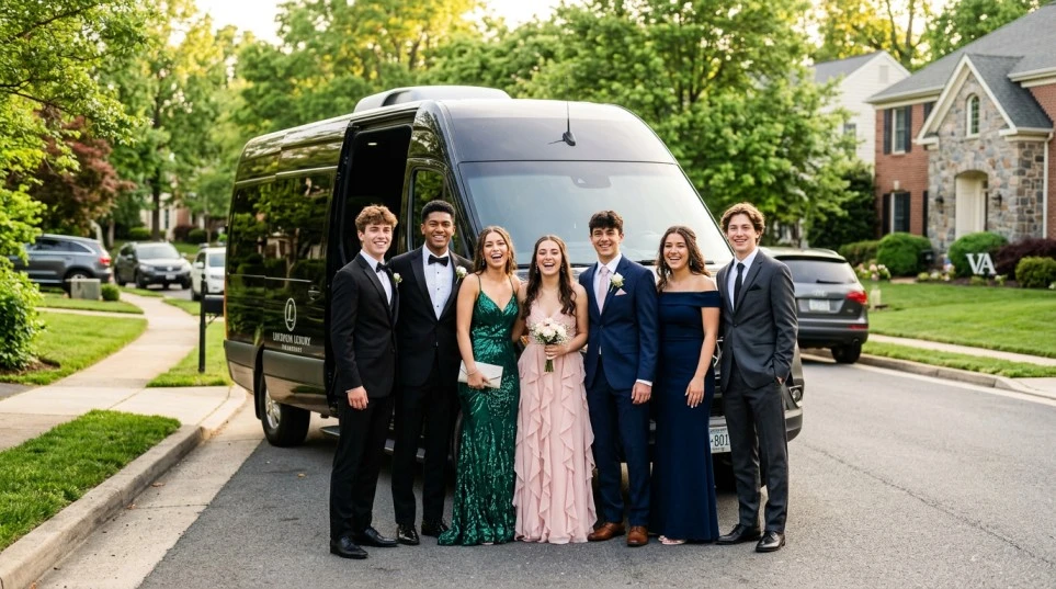 Students boarding prom limo service Washington DC